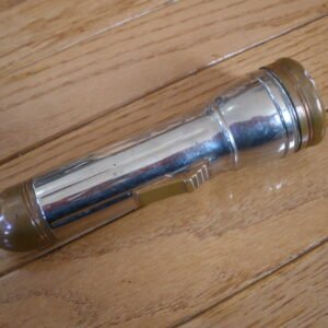 MID-CENTURY CHROME & BRASS FLASHLIGHT