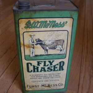 1940s FURST-McNESS FLY CHASER TIN - Freeport, Illinois