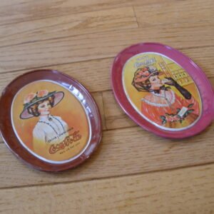 Pair of 1970s COCA COLA GIBSON GIRL TIP TRAYS
