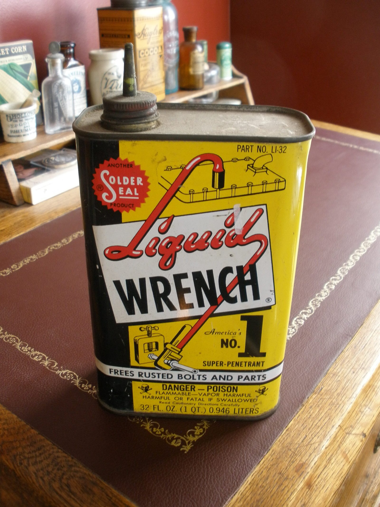 1960s VINTAGE LIQUID WRENCH TIN - 32 Oz - Charlotte, NC